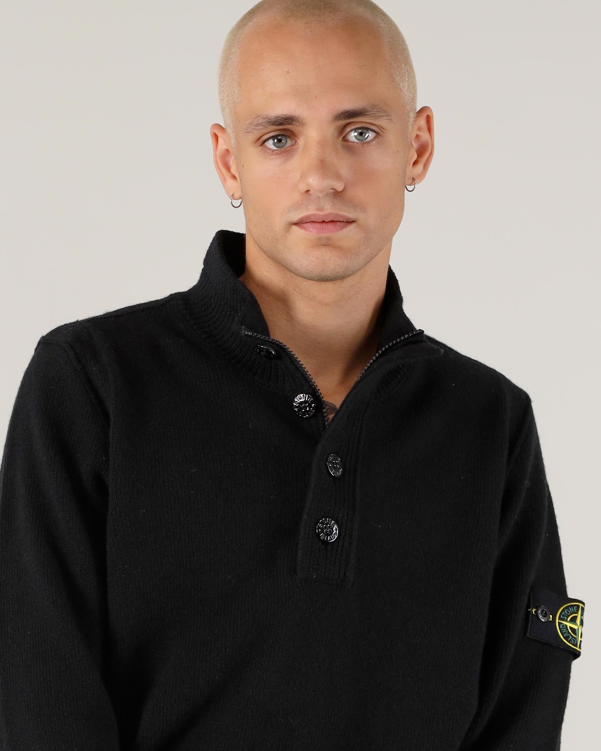 Stone Island – Pullover mit Reißverschluss und Knöpfen