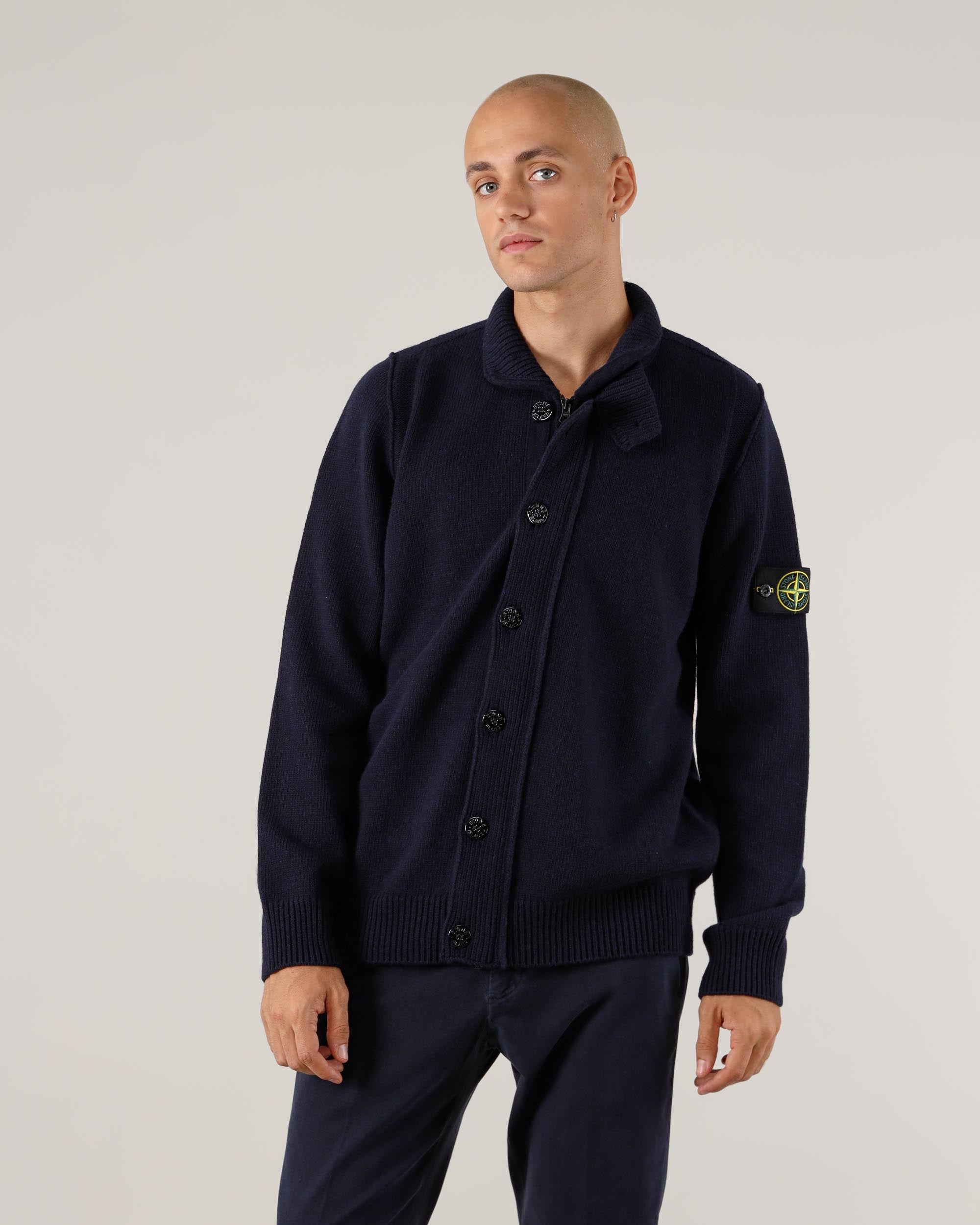 Stone Island Strickjacke mit Reißverschluss und Knöpfen