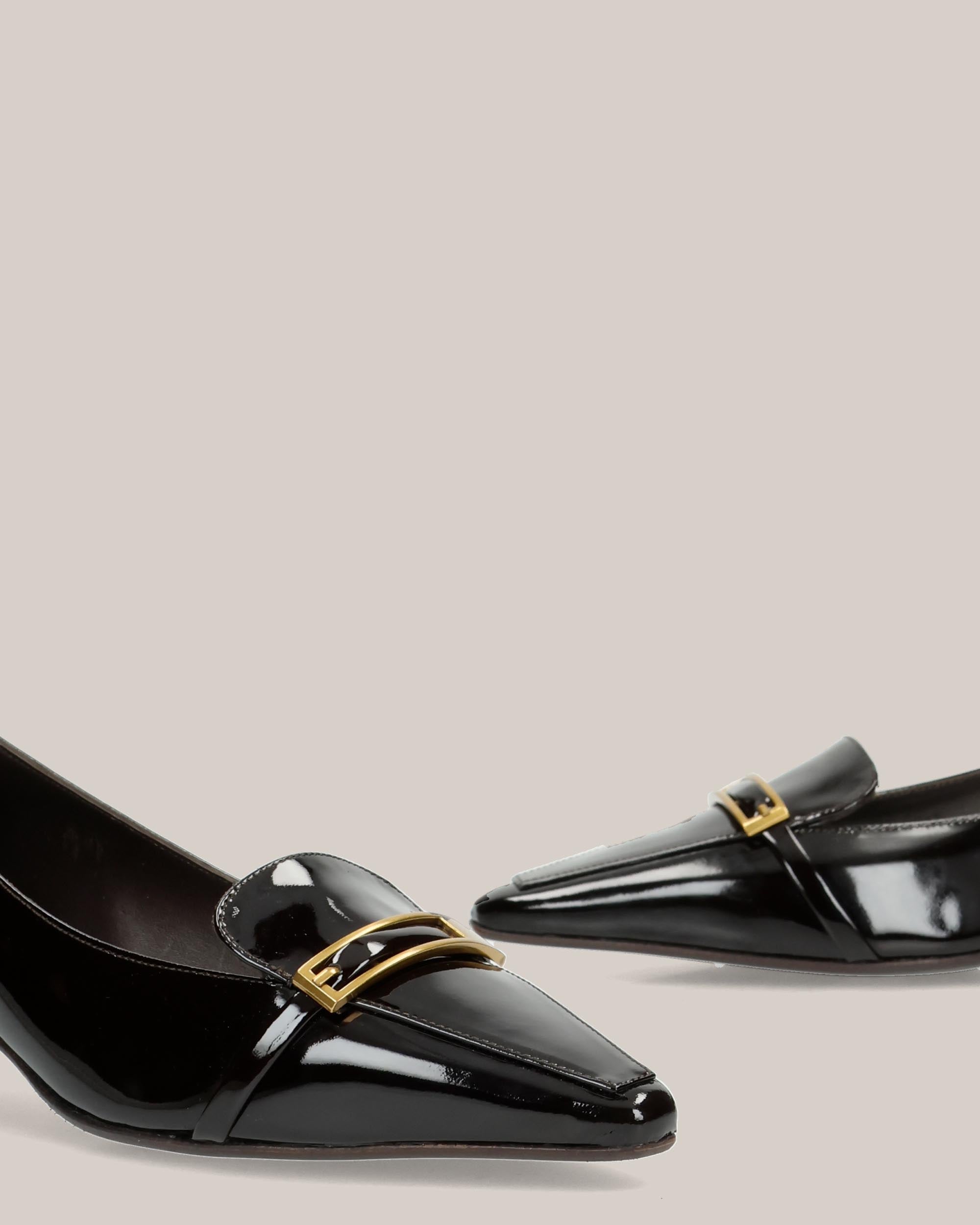 Nicole Bonnet Mocassino con Tacco Vernice