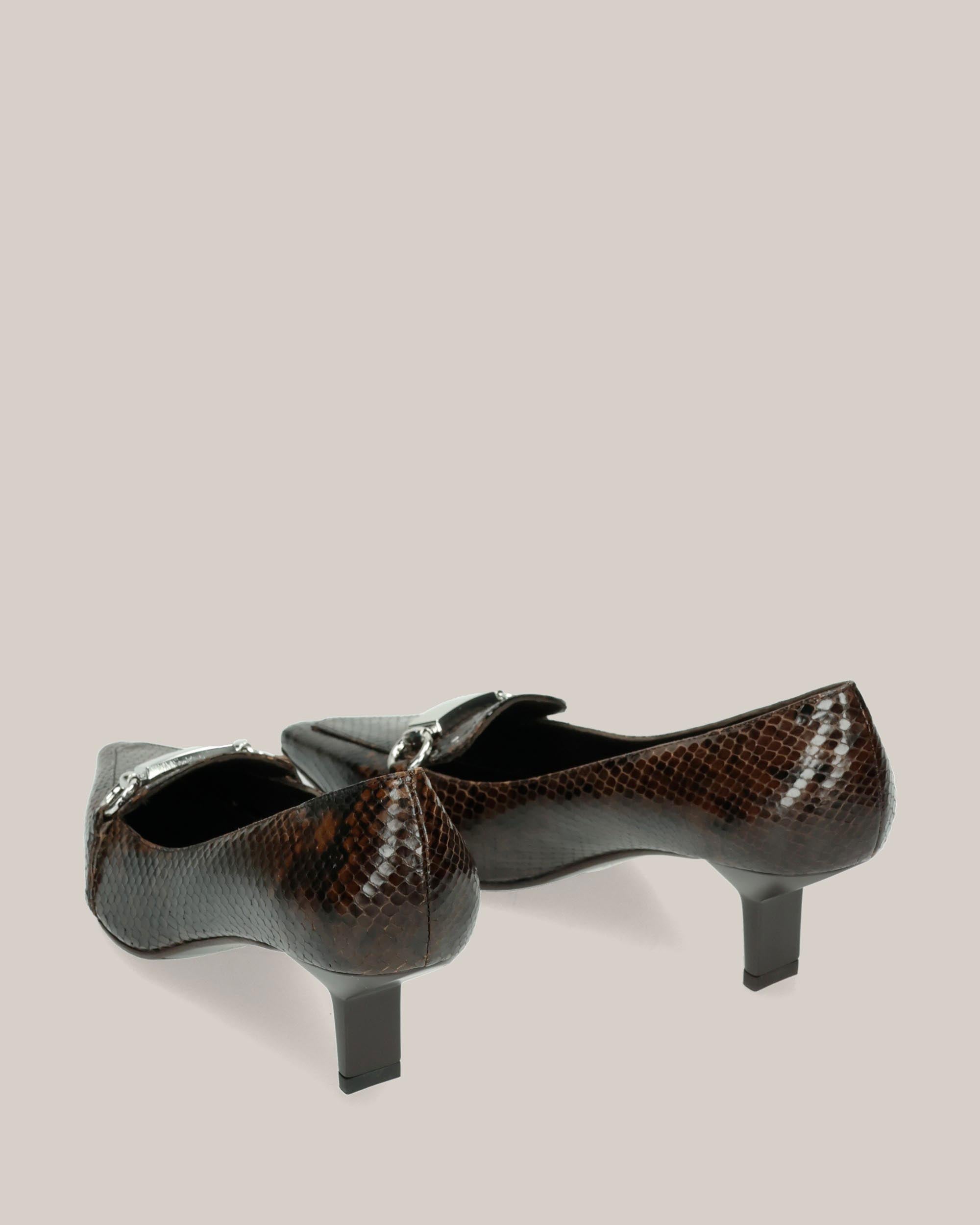 Nicole Bonnet Mocassino con Tacco Pitone