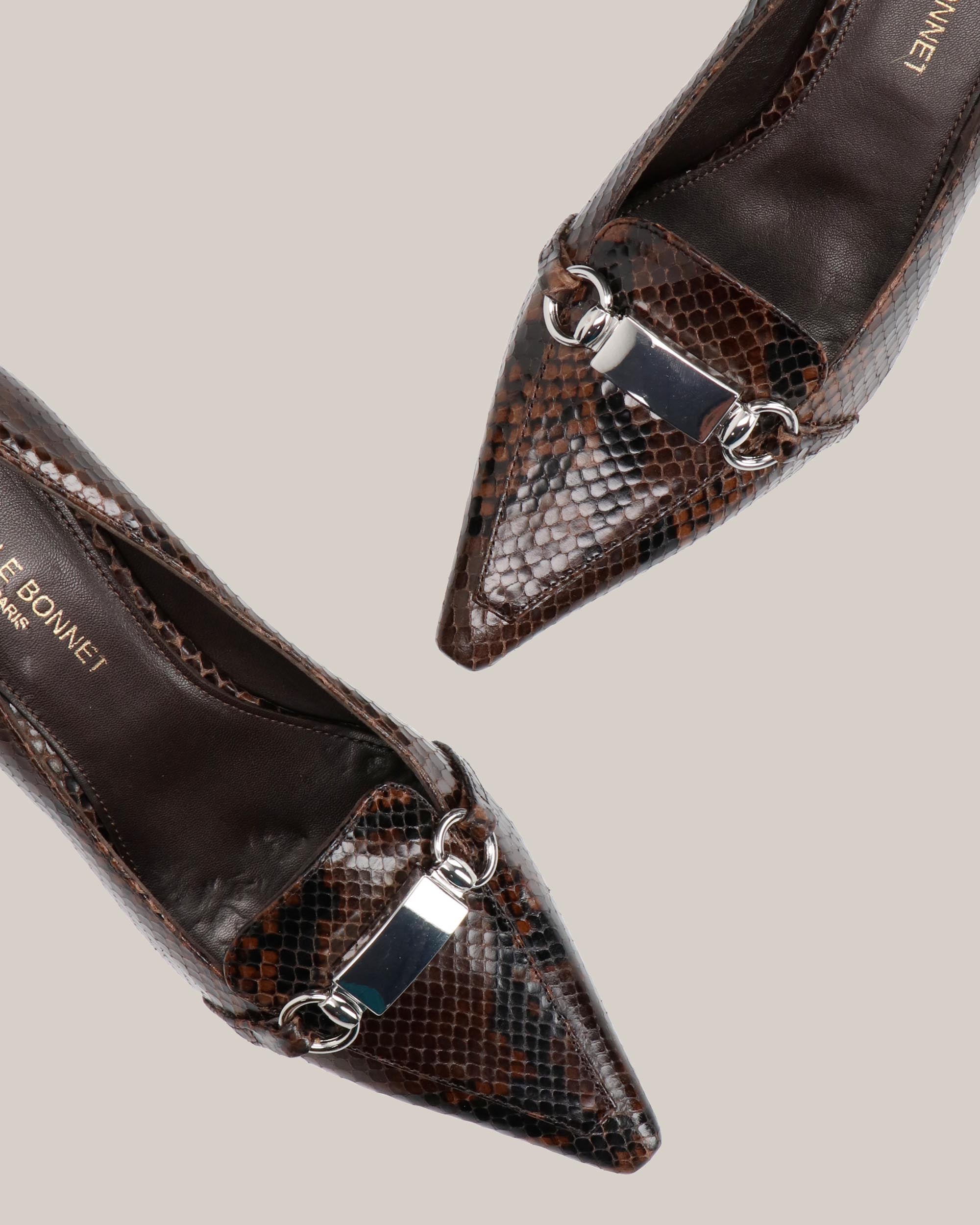 Nicole Bonnet Mocassino con Tacco Pitone