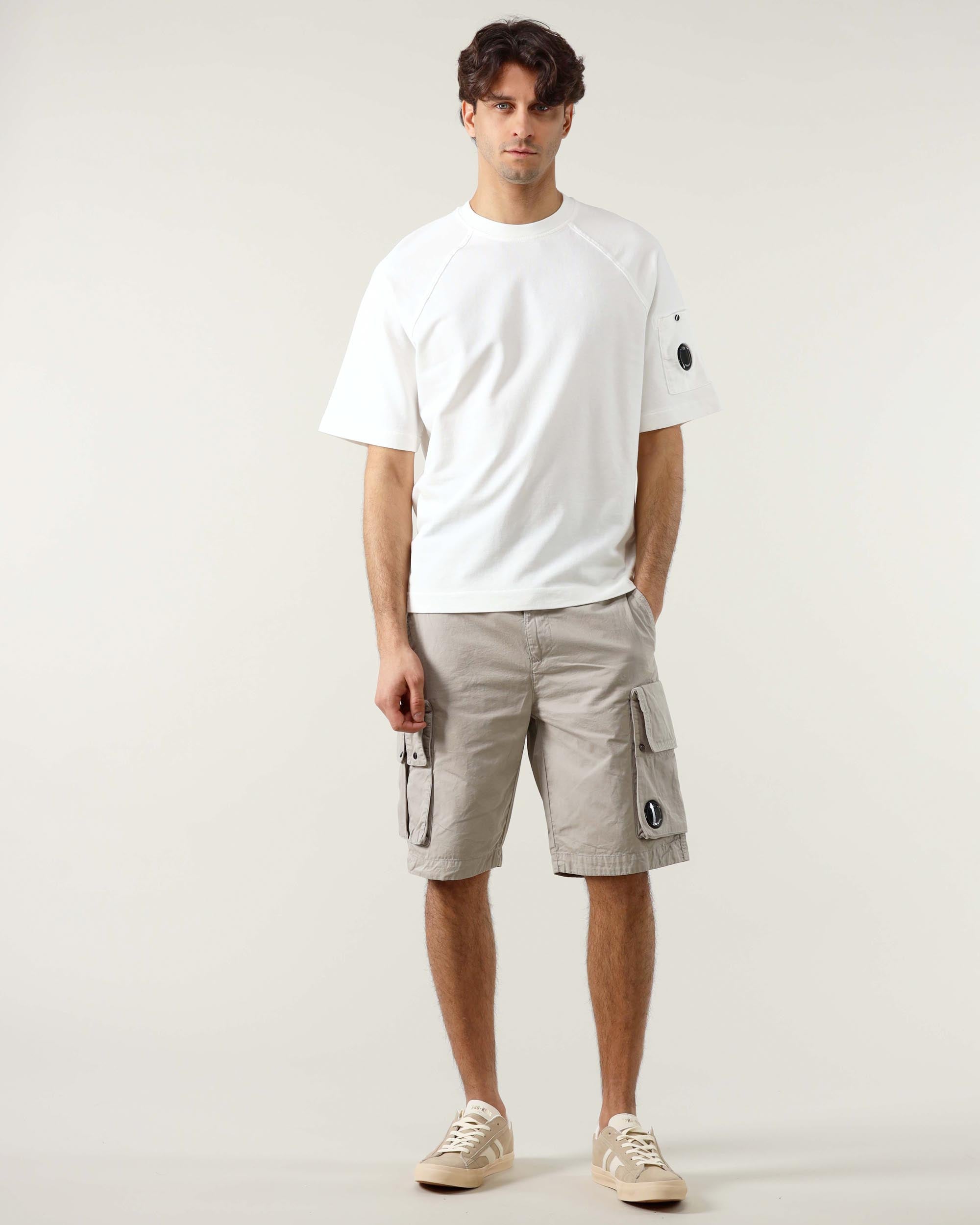C. P. Company Felpa Girocollo a Maniche Corte in Fleece