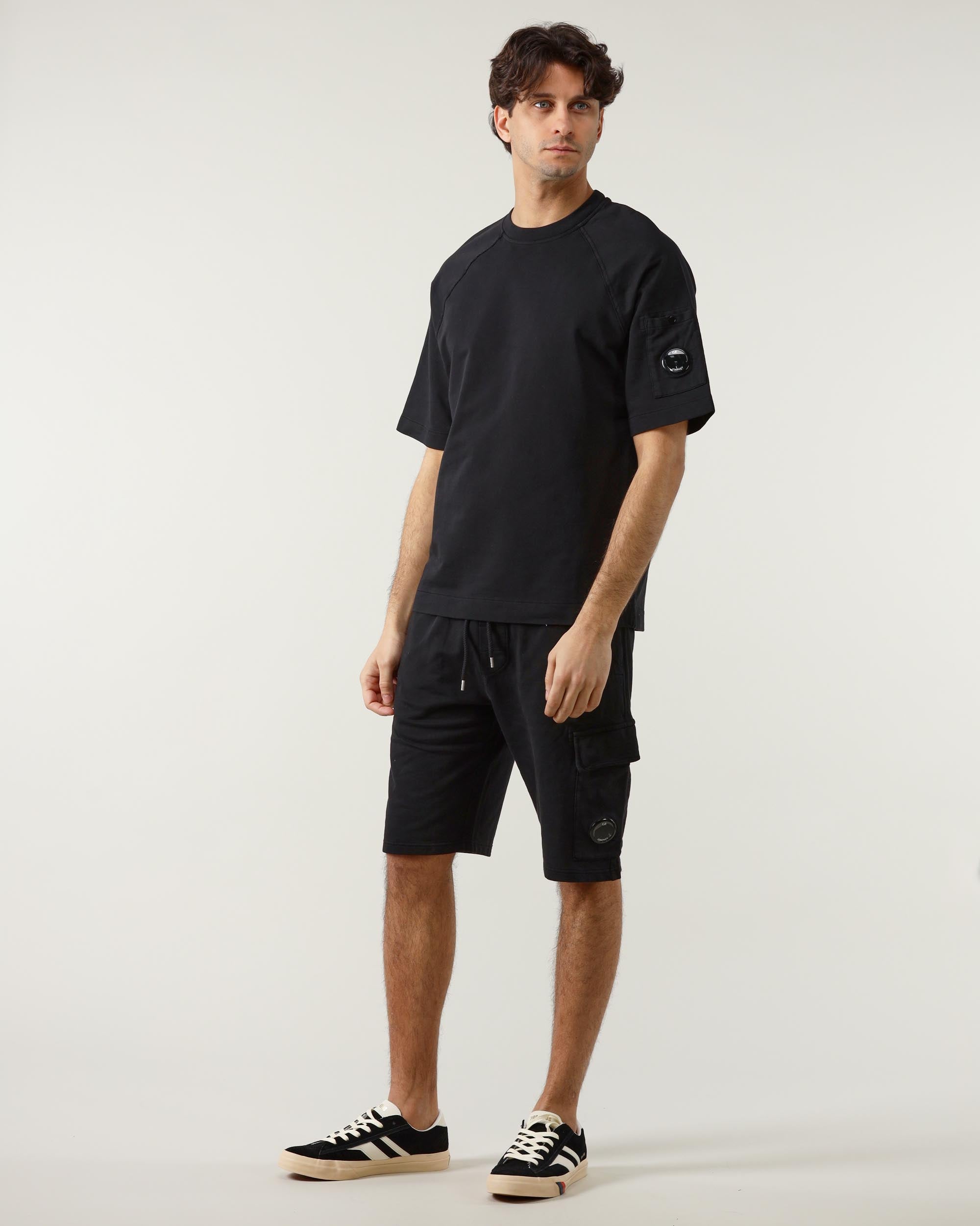 C. P. Company Felpa Girocollo a Maniche Corte in Fleece