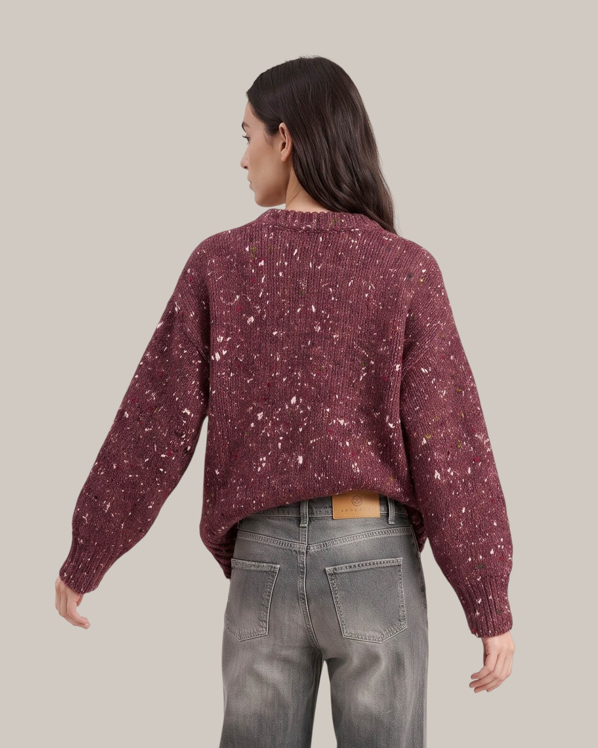 Alysi Pull en Tweed à Col Rond