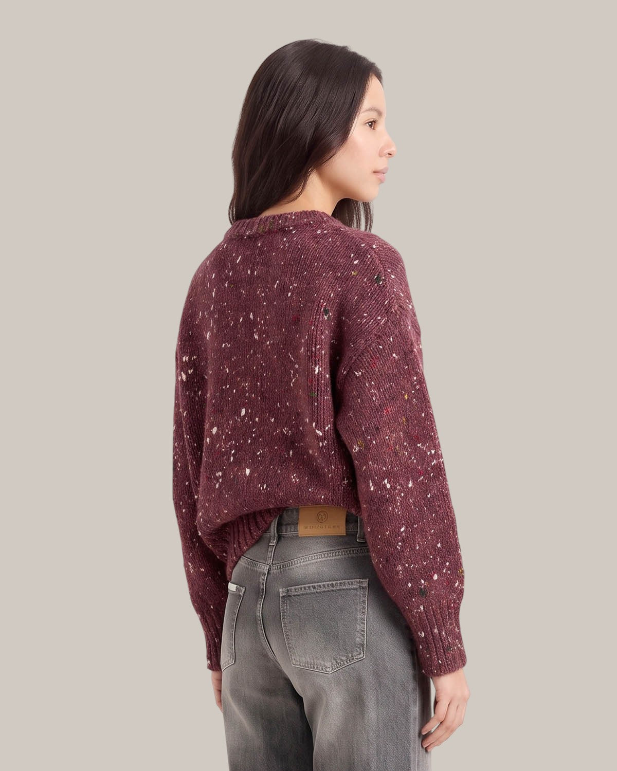 Alysi Pull en Tweed à Col Rond