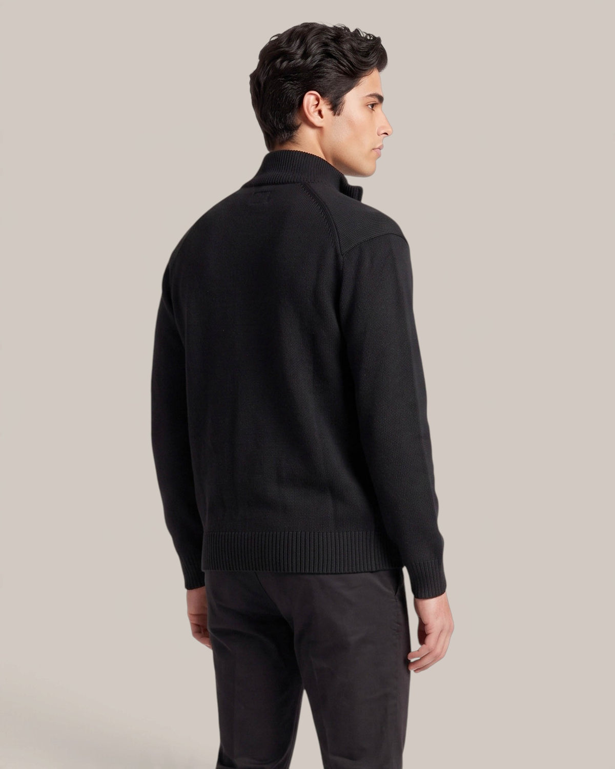 C. P. Company Lammwoll-Pullover mit halbem Reißverschluss