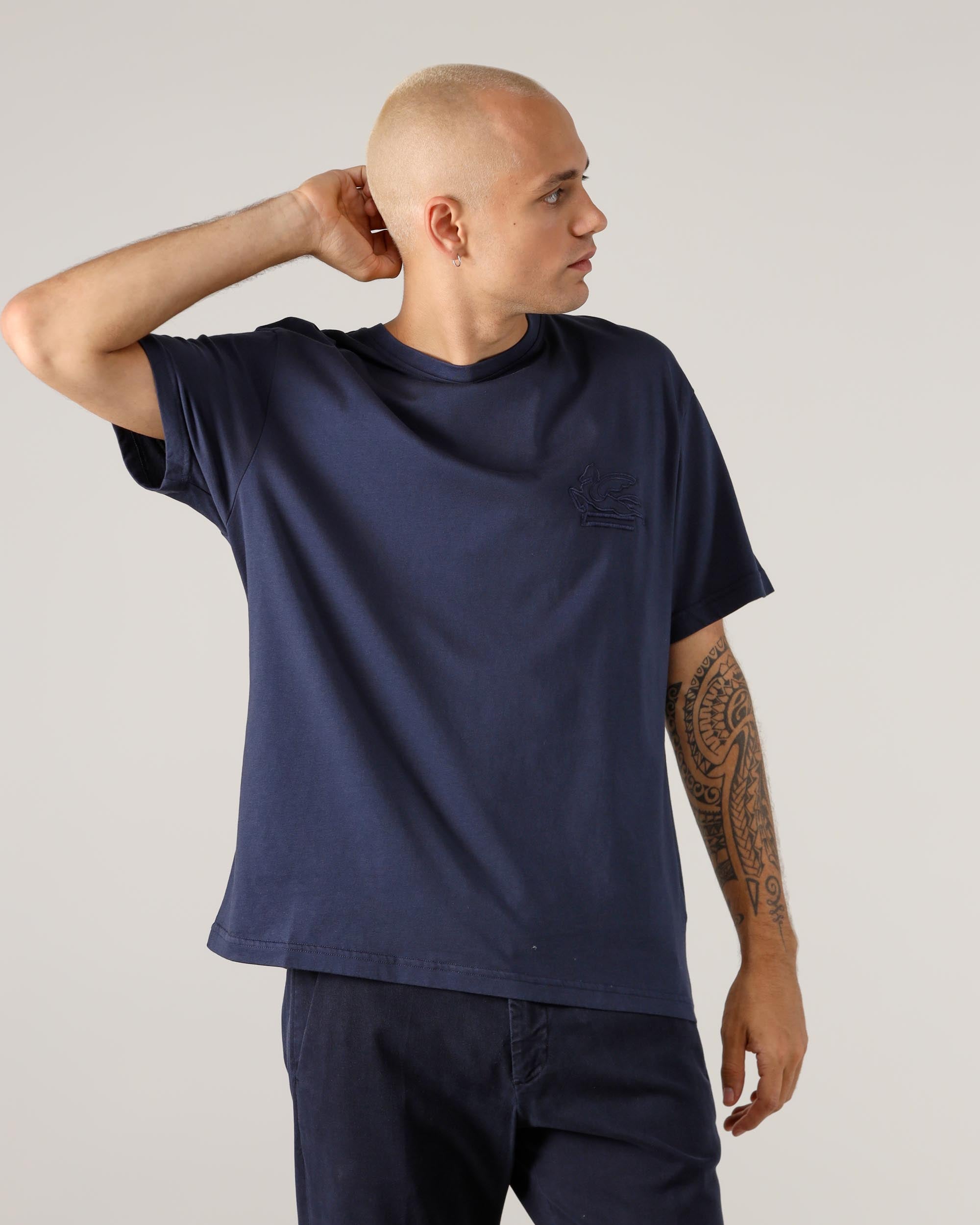Etro T-Shirt Girocollo con Logo