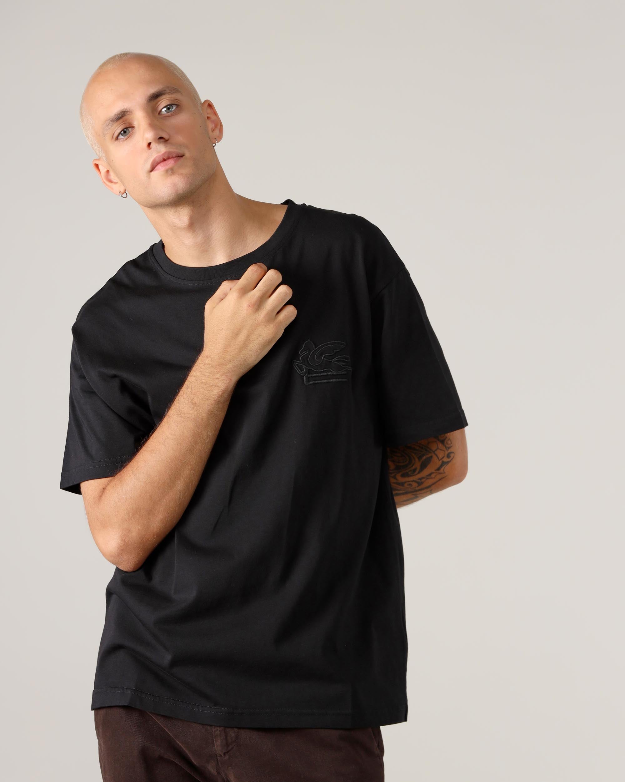 Etro T-Shirt Girocollo con Logo