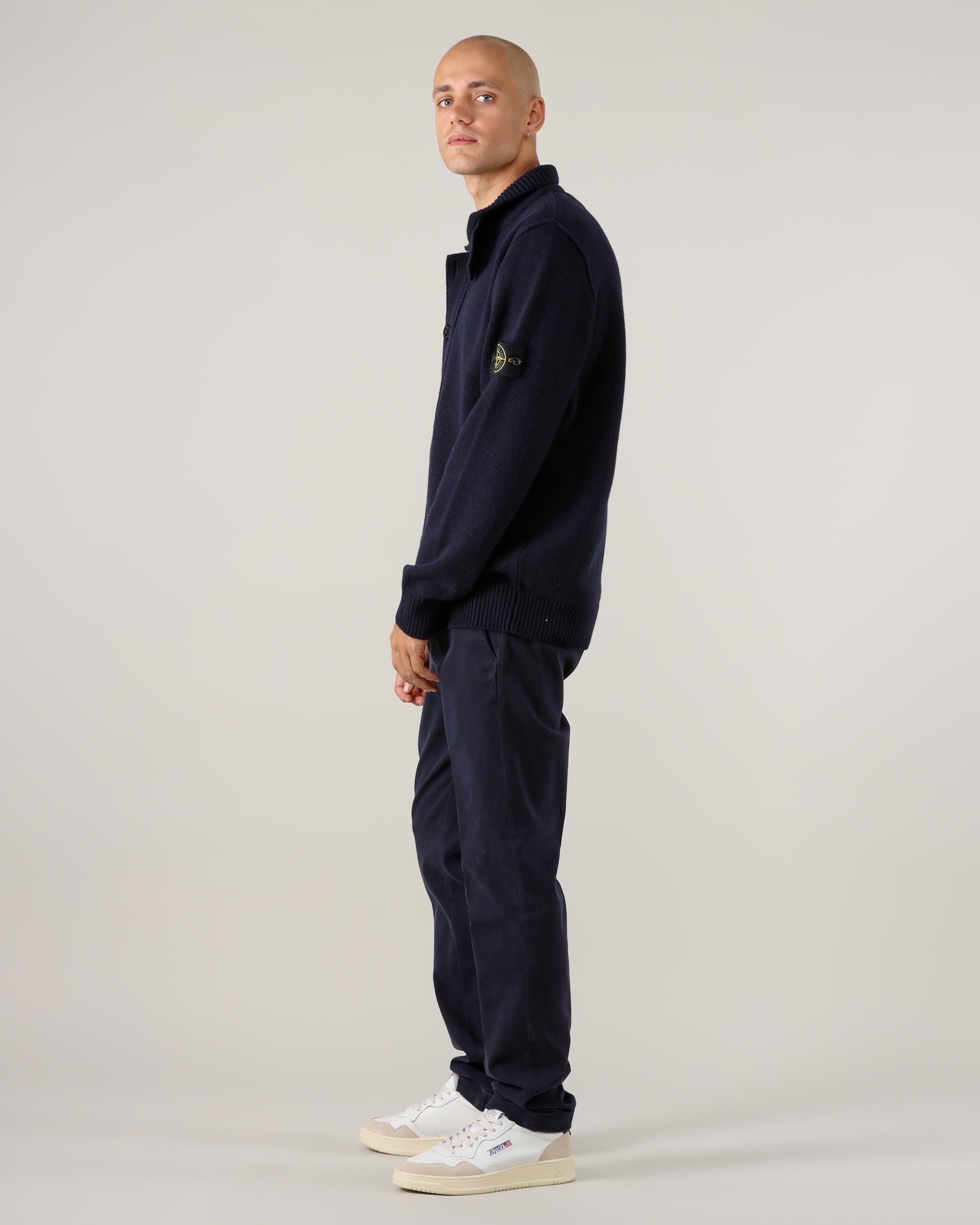Stone Island Cardigan con Zip e Bottoni