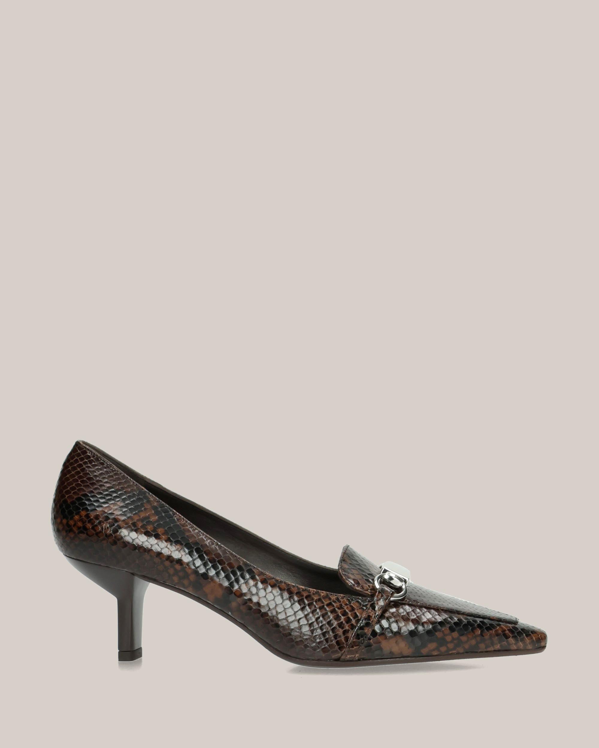 Nicole Bonnet Mocassino con Tacco Pitone