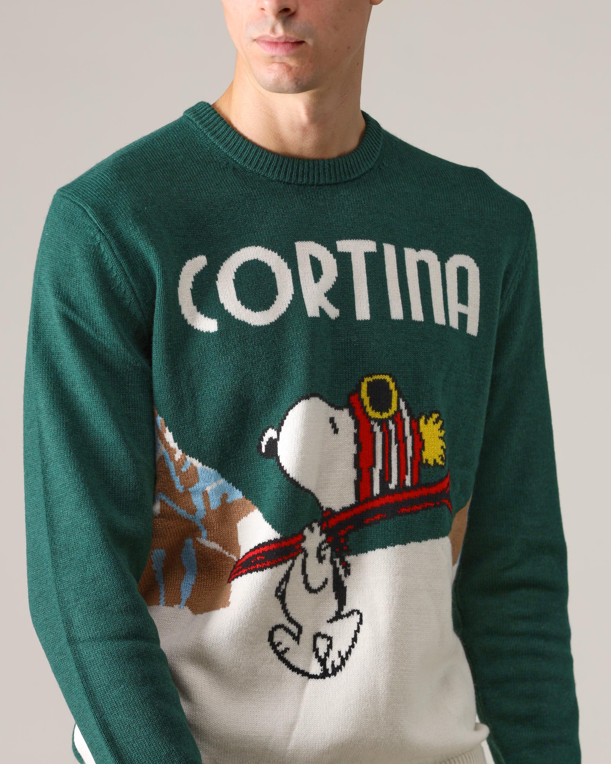 MC2 SAINTH BARTH FW25 Snoopy Cortina Crew Neck Sweater heronc