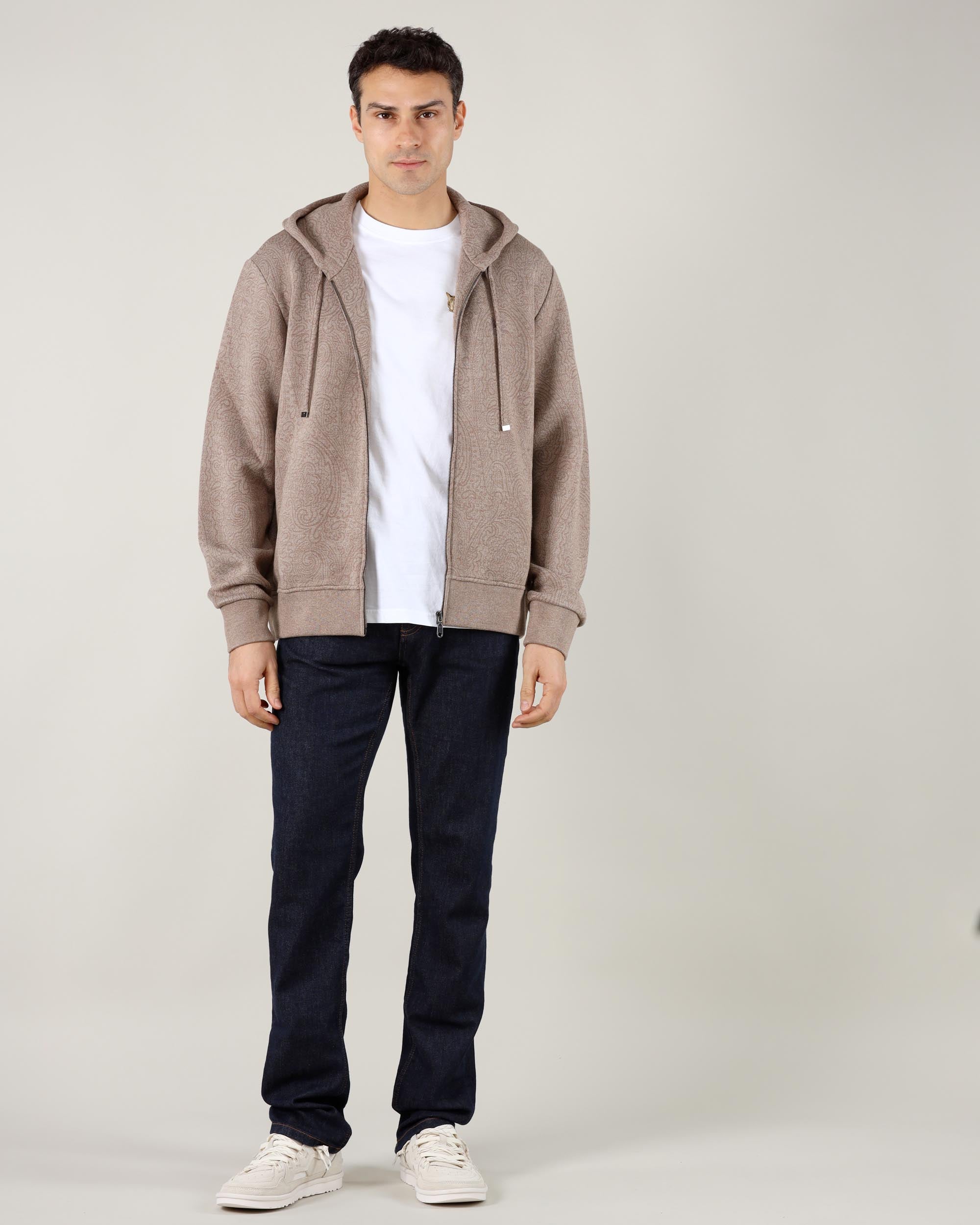 Etro Felpa con Zip e Cappuccio