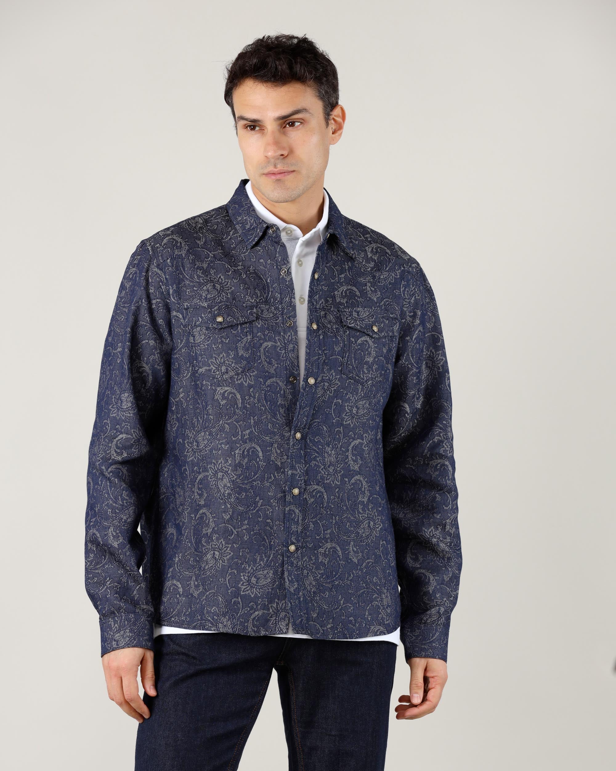 Etro Camicia in Denim Western