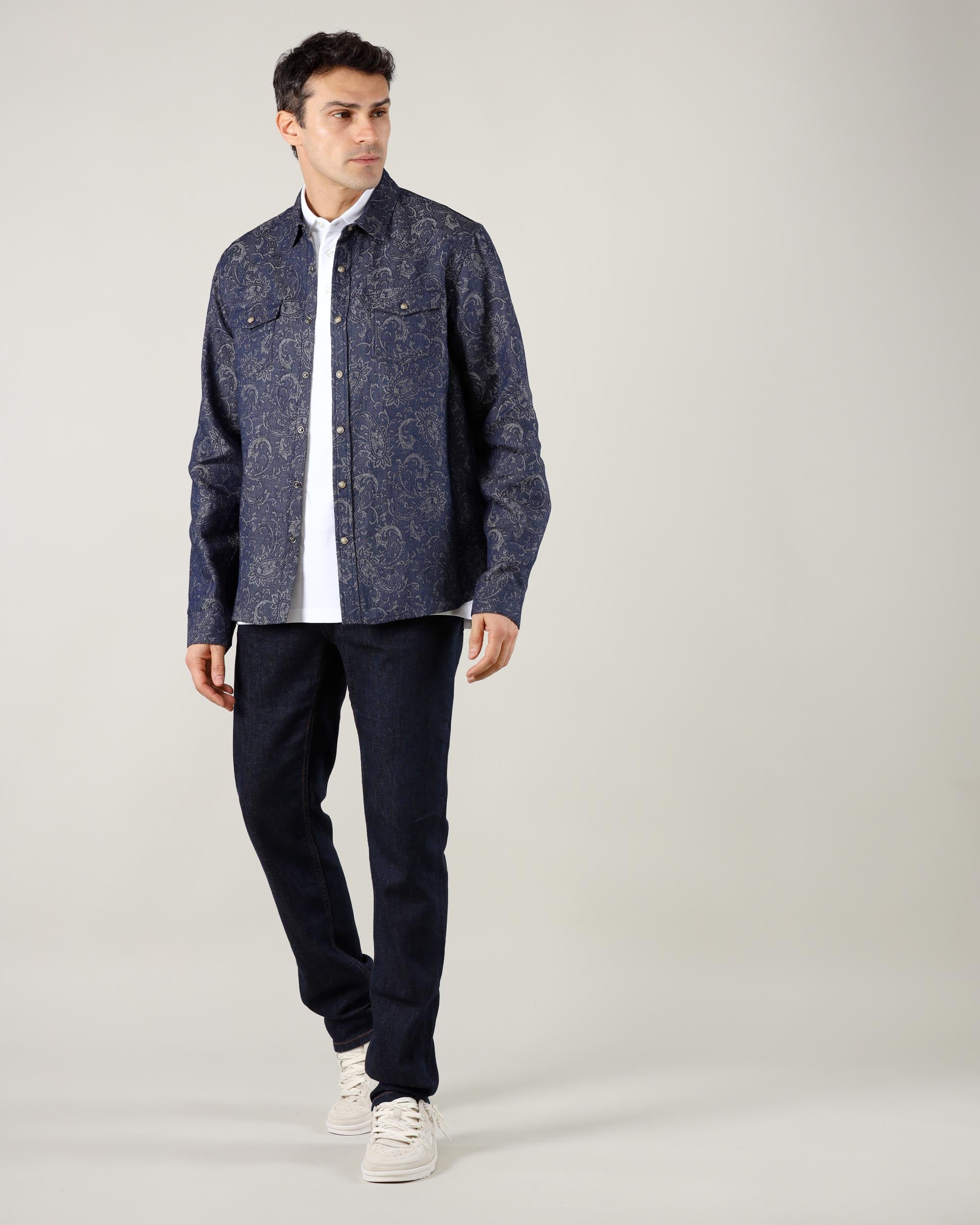 Etro Camicia in Denim Western