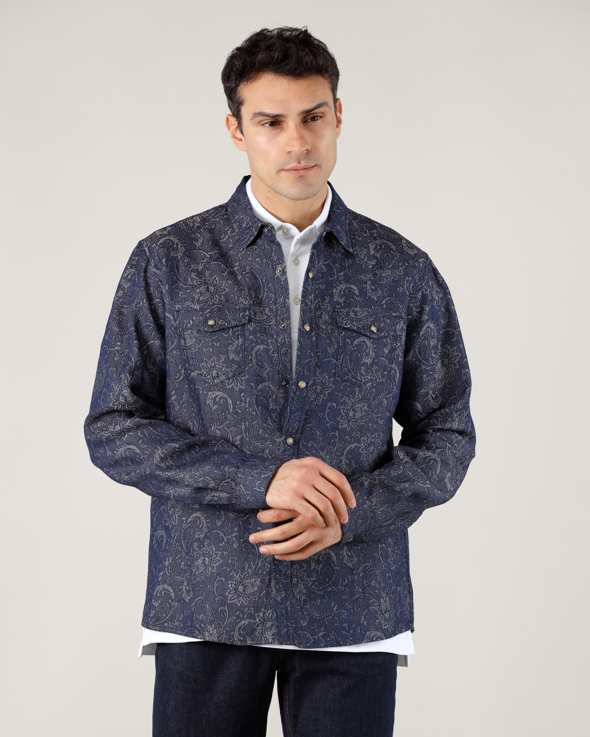 Chemise en denim style western Etro