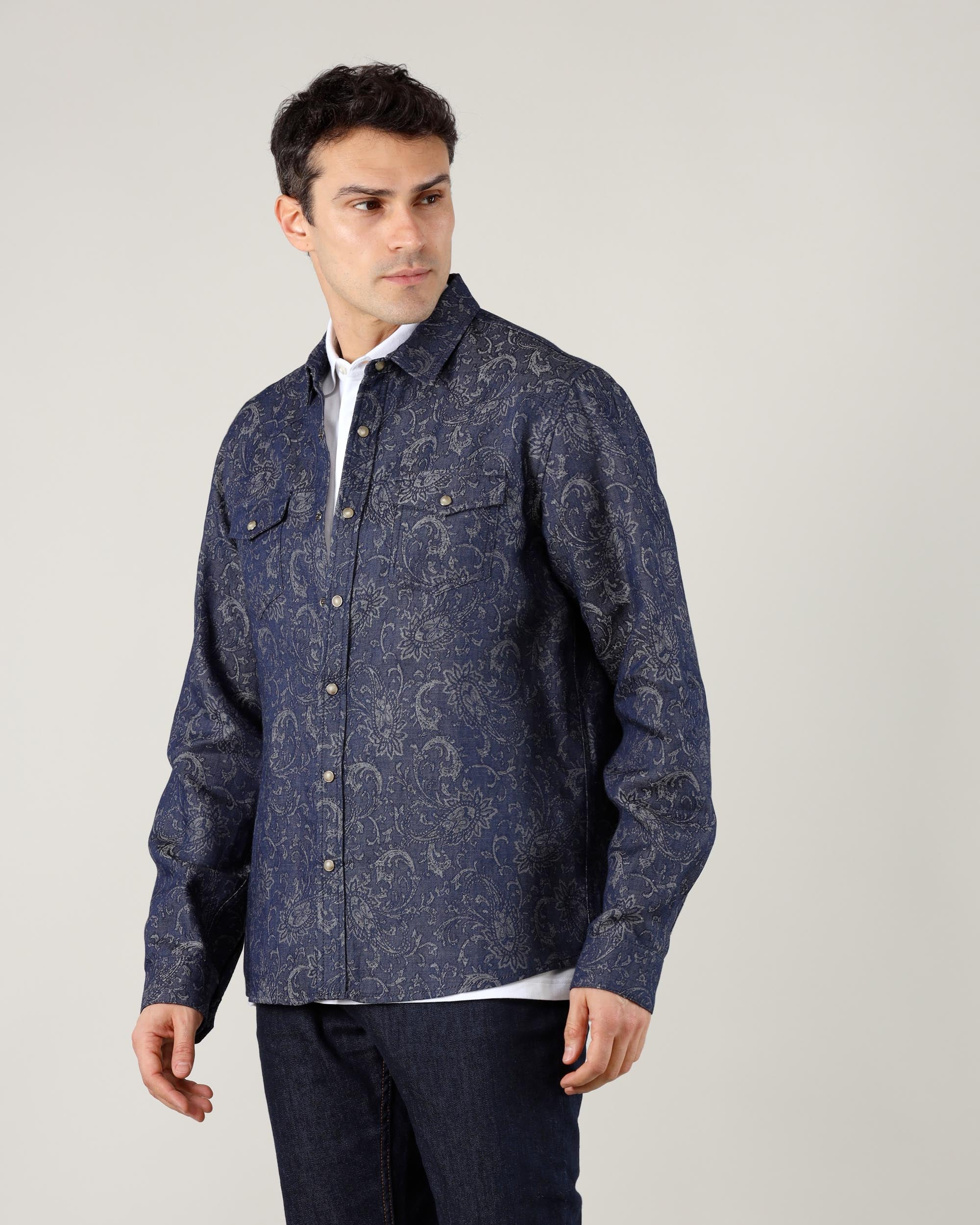 Chemise en denim style western Etro