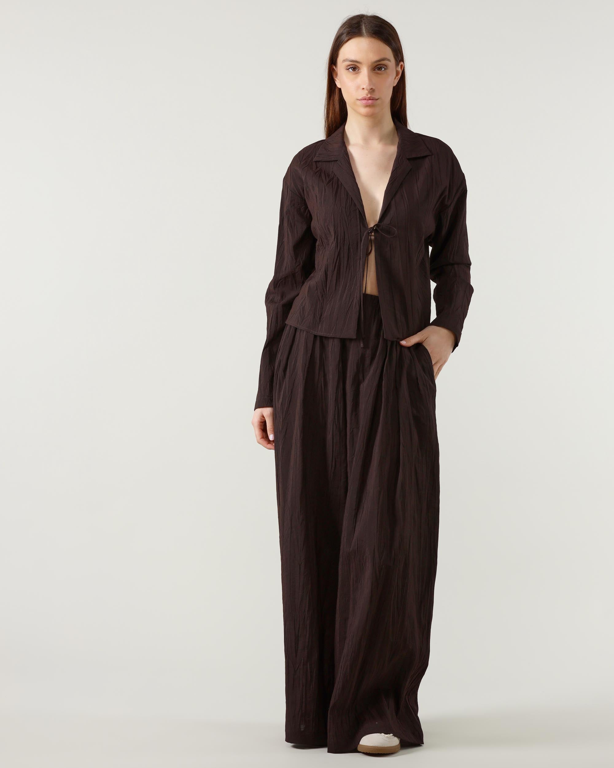 Alysi Pantalone in Viscosa Crinkle Ampio