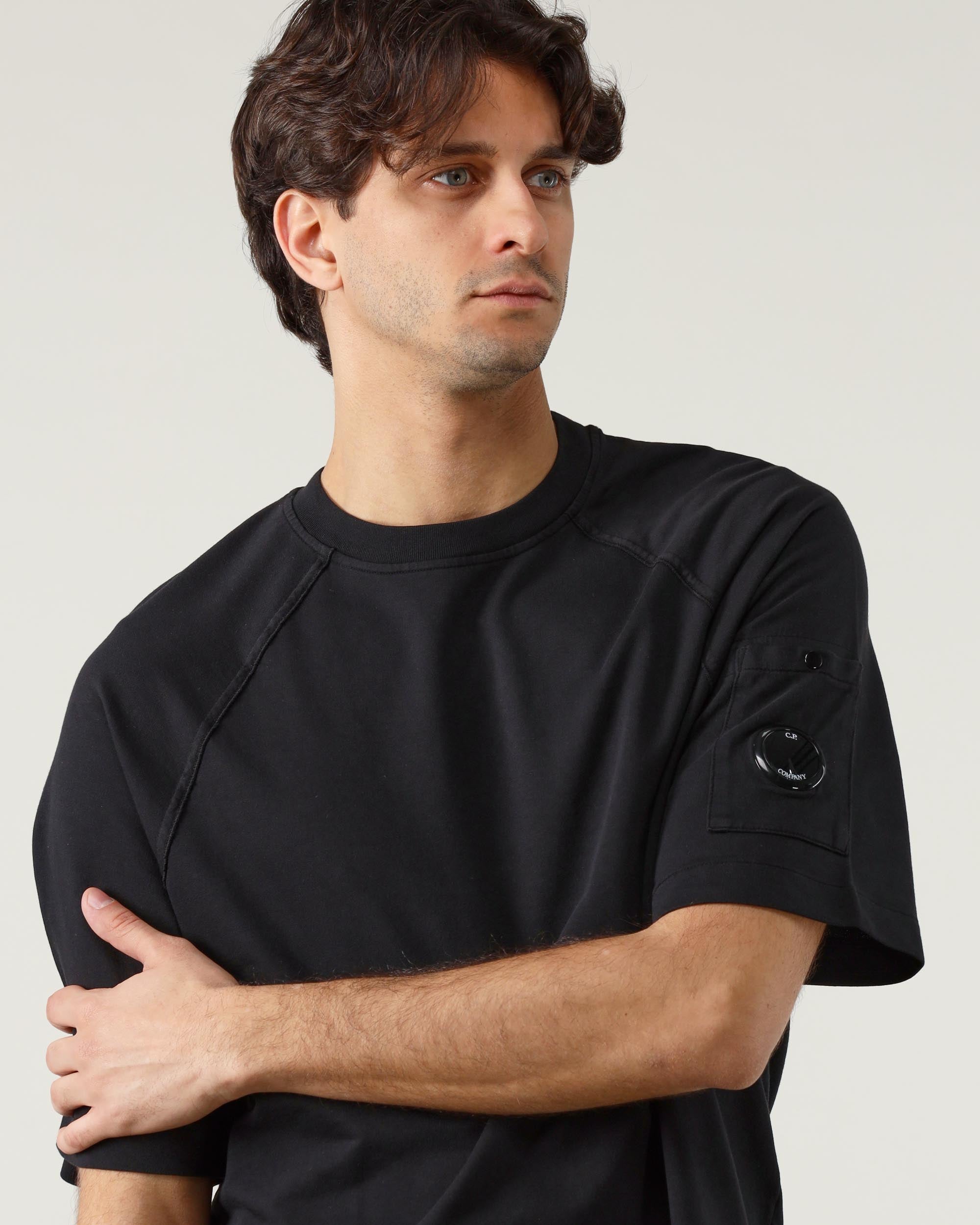 C. P. Company Felpa Girocollo a Maniche Corte in Fleece