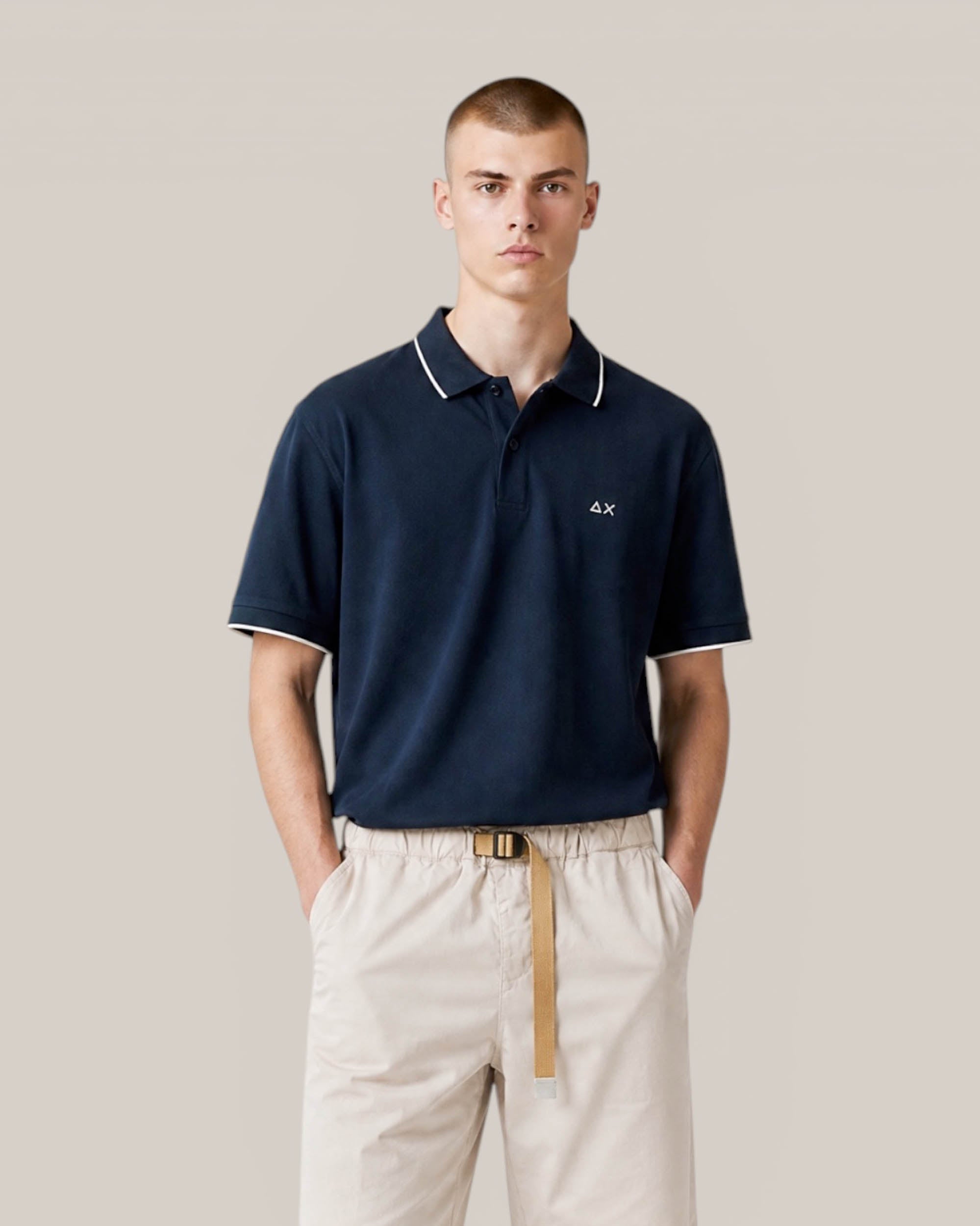 Sun68 Polo con Riga sul Collo