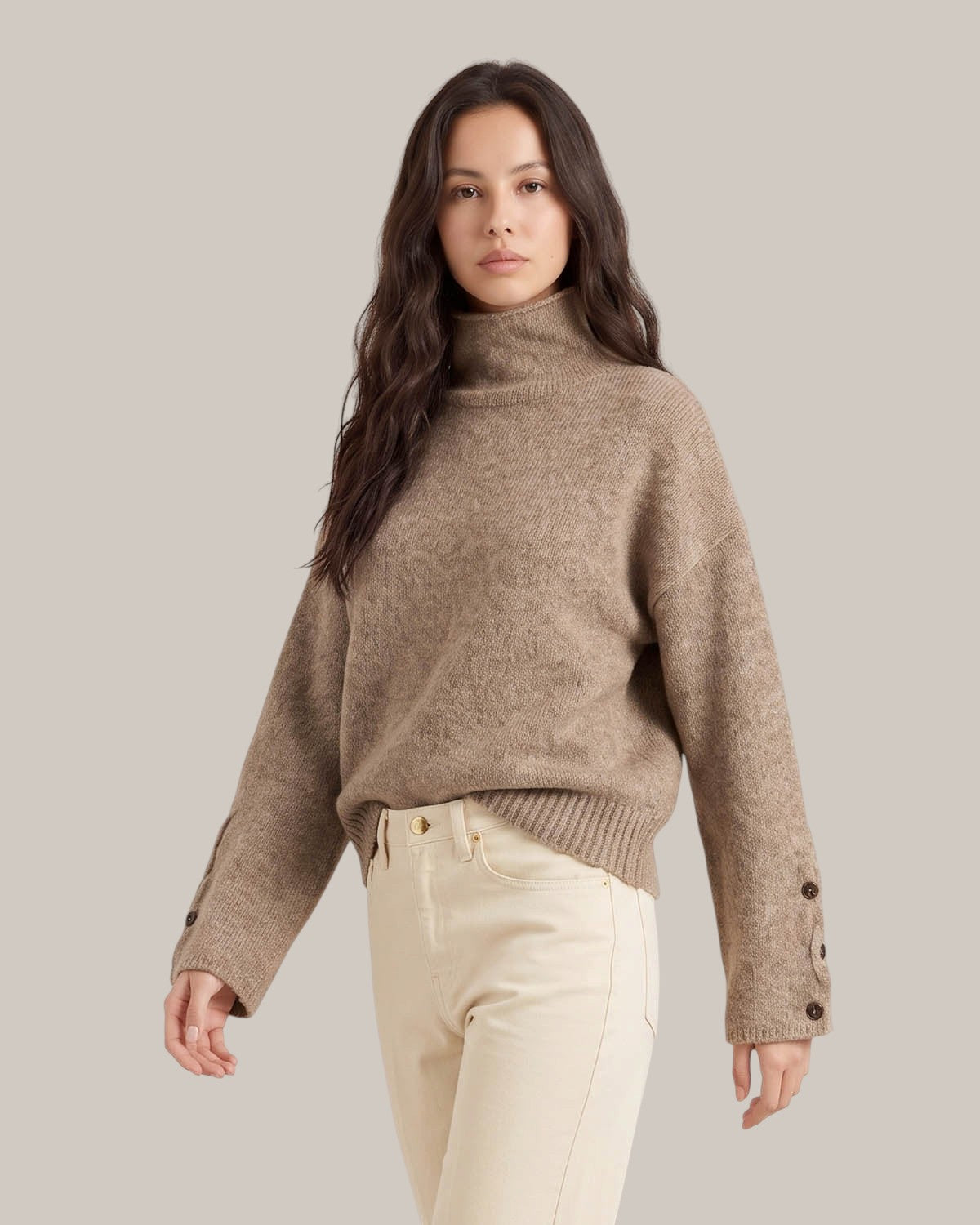 Alysi Pull Doux en Alpaga à Col Roulé