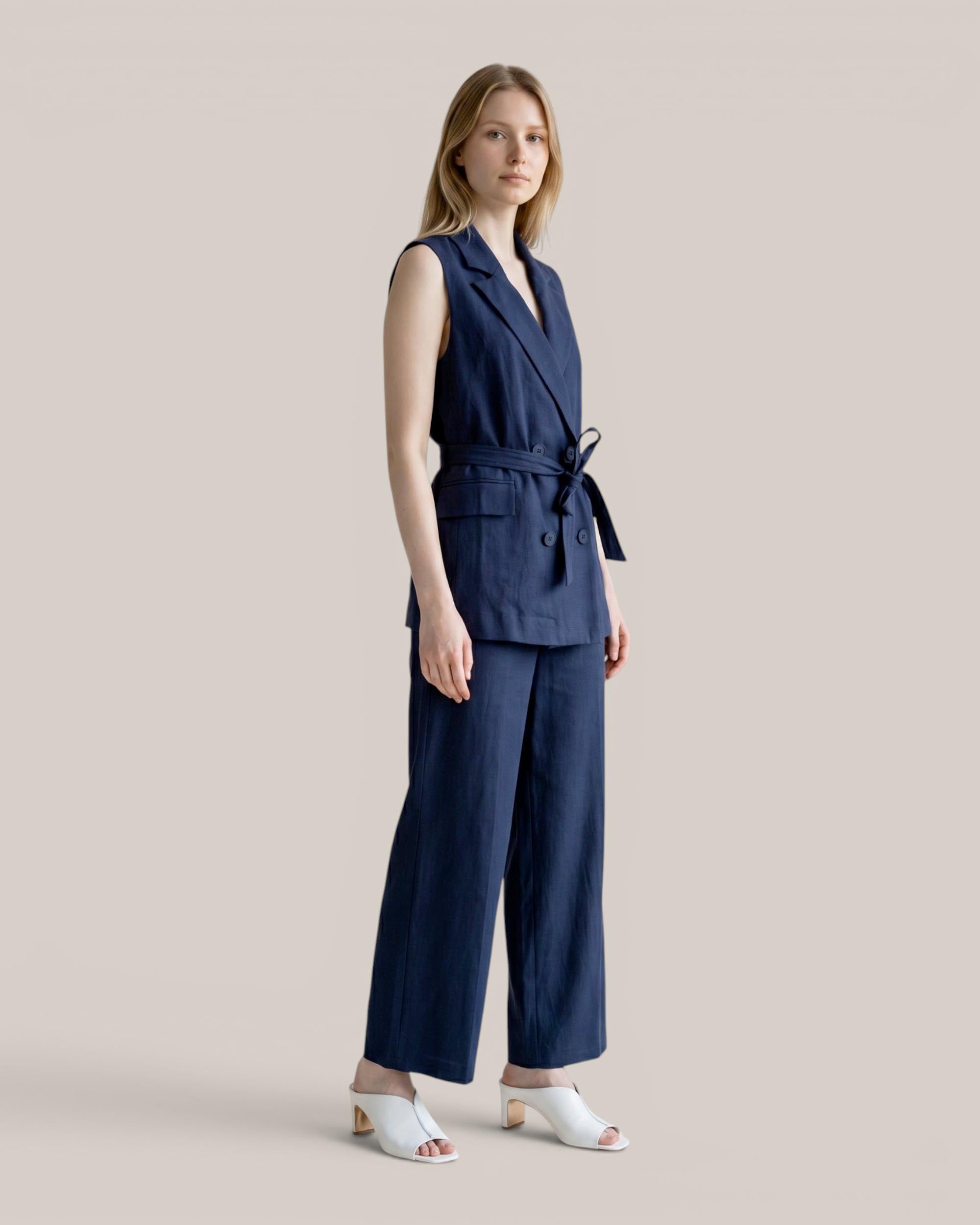 25.10 Gilet Lungo Lino C/Cintura